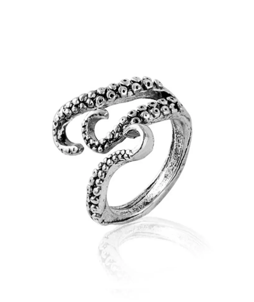 Мужское кольцо в стиле осьминог в стиле ретро, регулируемое кольцо из цинкового сплава, целое5213789