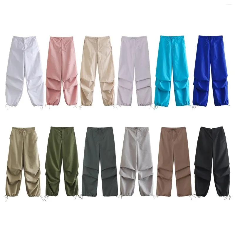 Damenhosen MODX Frühling und Herbst Joggen lässig Sommer plissierte Cargo-Leggings Hose mit hoher Taille