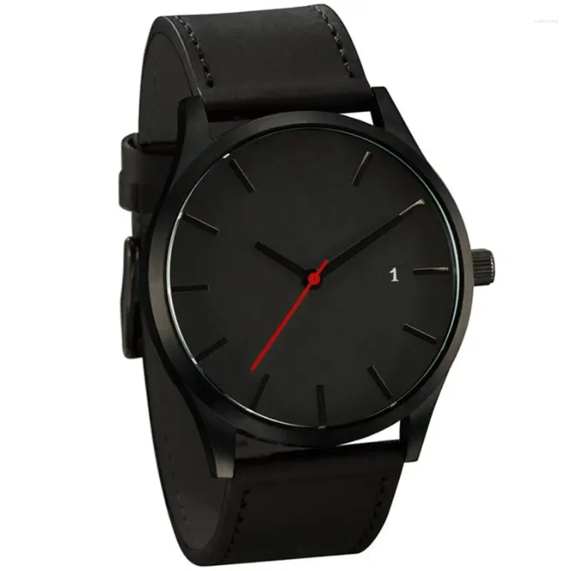 Armbanduhren Uhren Männer Montre Homme Einfache Schnalle Sport Leder Casual Quarz Dropship 18JAN16