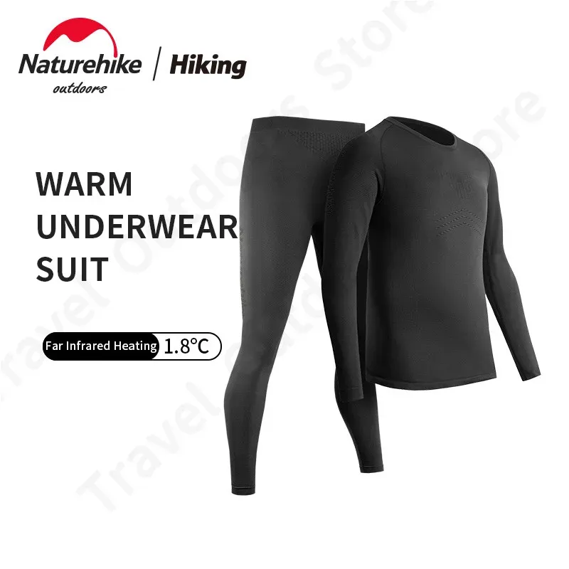 Tenue Naturehike WR06 / 07 Sous-vêtements de sports de séchage rapide Définition des collants thermiques de fibre de charbon antibactérien en extérieur