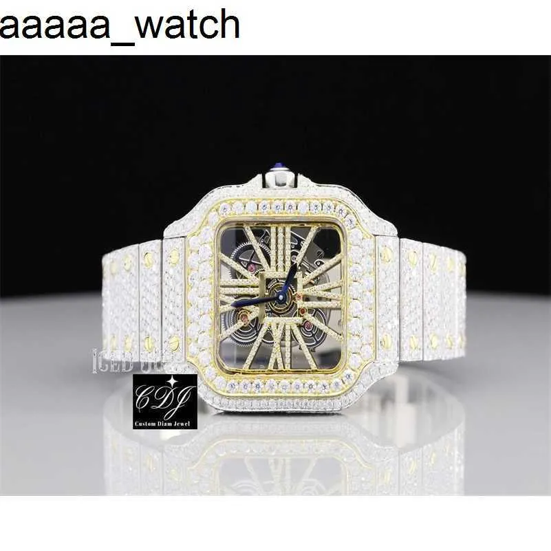 Diamonds Watch Mechanical Carters High End Top Brand Custom Moissanite Luxury Original Hand Set Iced Out Hip Hop Bust Down