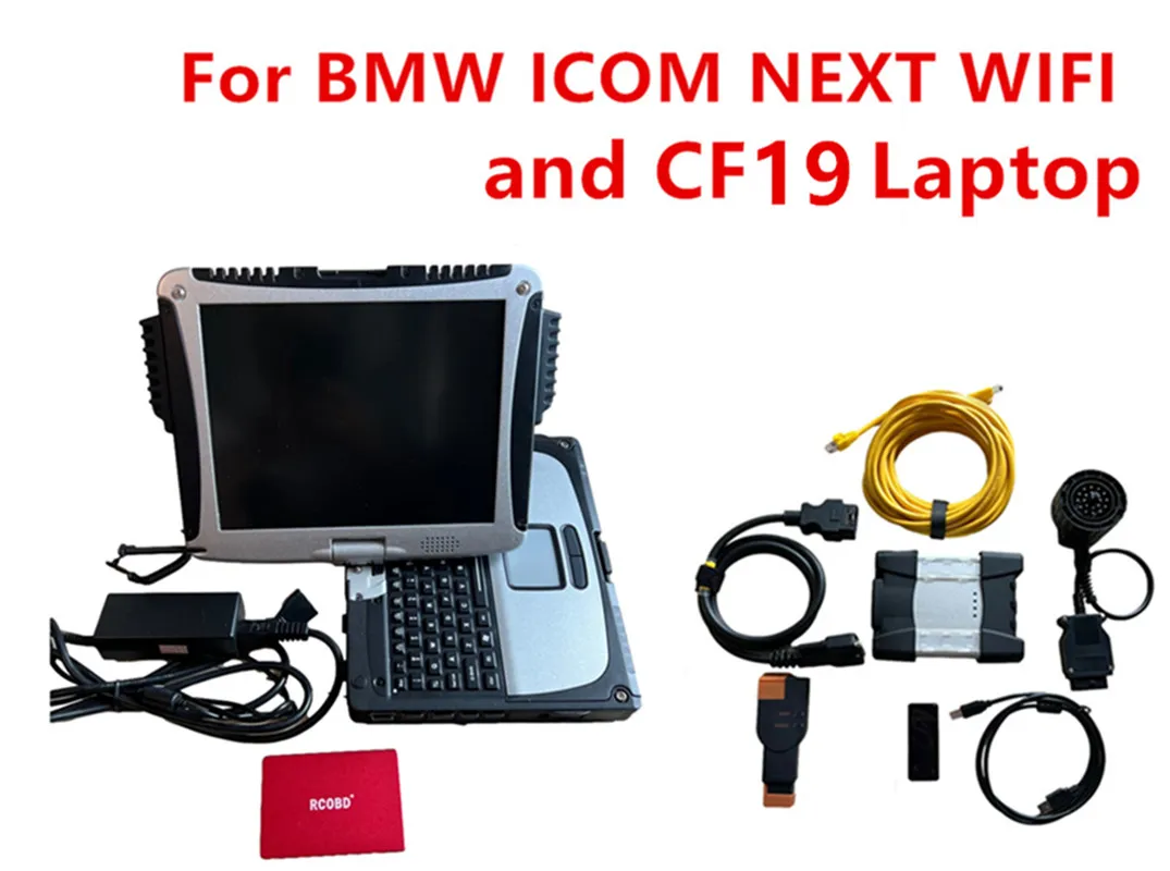 WiFi för BMW Diagnostic ICOM Nästa med nyaste SW 1000 GB HDD Expert Mode CF19 Laptop OBD Cables Full Set Ready to Use