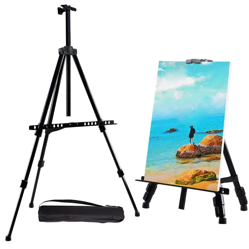 Clipboards Artist Art Easel Painting Stand for Drawing Painting Portable Adjustable Metal Sketch Foldable Travel School Art Supplies