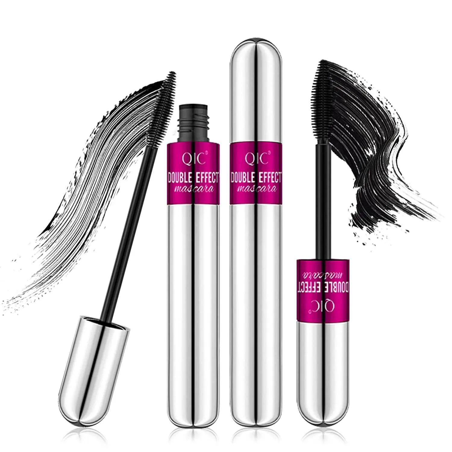 Mascara Mascara per ciglia in fibra di seta 4D Mascara waterproof 2 in 1 Nero Effetto allungante e ispessente naturale No Clum Superstrong lungo Dhprq