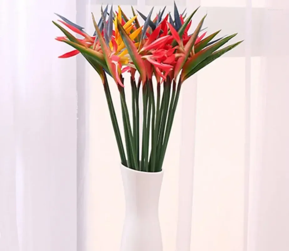 Decorative Flowers 8PCS Artificial Strelitzia Stems Fake Bird Of Paradise Plant