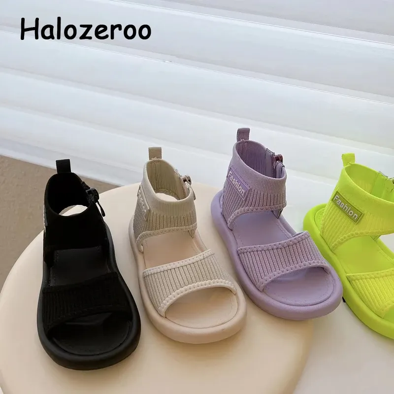 صيف الصيف في الهواء الطلق شاطئ الصندل طفل Grils Gladiator Sandals Kids Brand Purple Shoes Toddler Fashion Sandals Boys Nature New New