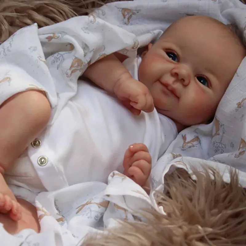 Bonecas Reborn Baby Juliette Lifelike Real Touch 3D Pele Múltiplas Camadas com Cabelo Bebe Boneca Juguetes Para 240223