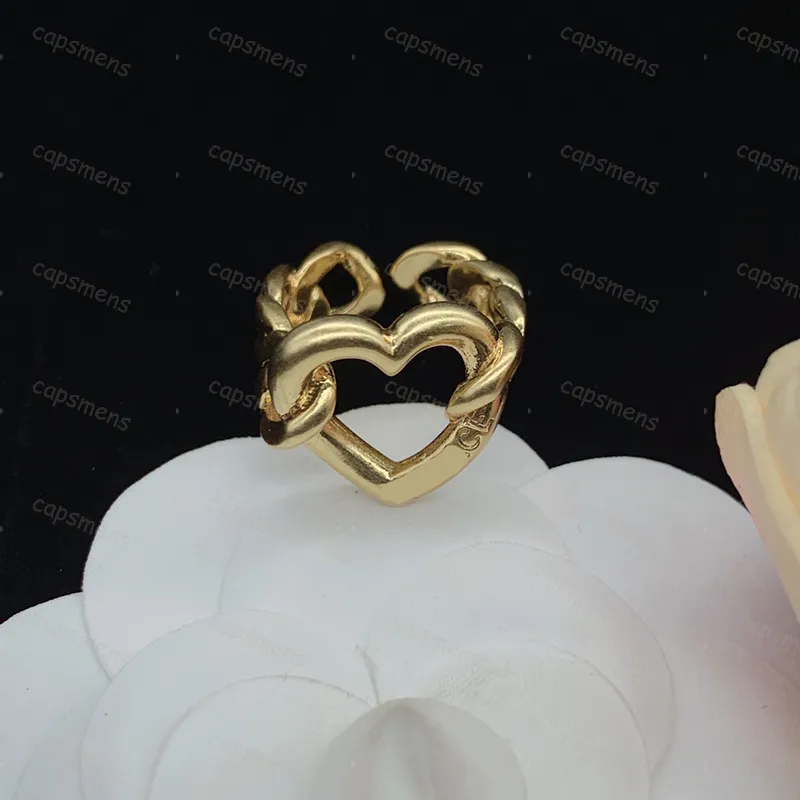 Fashion Heart Rings Designer Retro Ring Luxury Hip Hop Ring For Mens Women Lovers Gold Jewelry Shaped Open Rings Love Jewlery CYD24022307