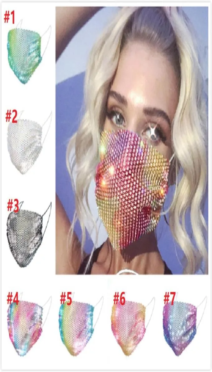 Glitzer Bling Bling Pailletten Gesichtsmaske staubdicht waschbar winddicht wiederverwendbare Gesichtsmaske elastische Ohrbügel atmungsaktiv Nachtclub Maske7487875