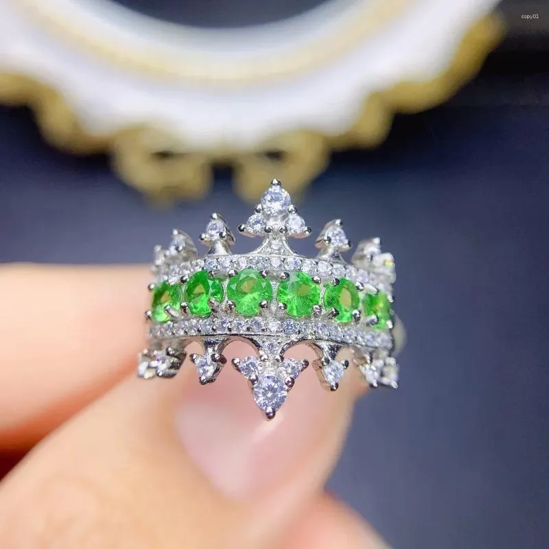 Küme halkaları gümüş 925 nişan yüzüğü Kadınlar lüks cömert değerli taş doğal Savre taş takılar orijinal tarih