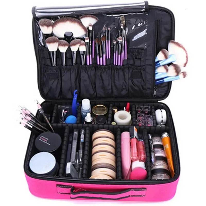 Nyligen uppgraderad stor kapacitet Makeup Bag Hot Selling Professional Womens Travel Makeup Bag 240228