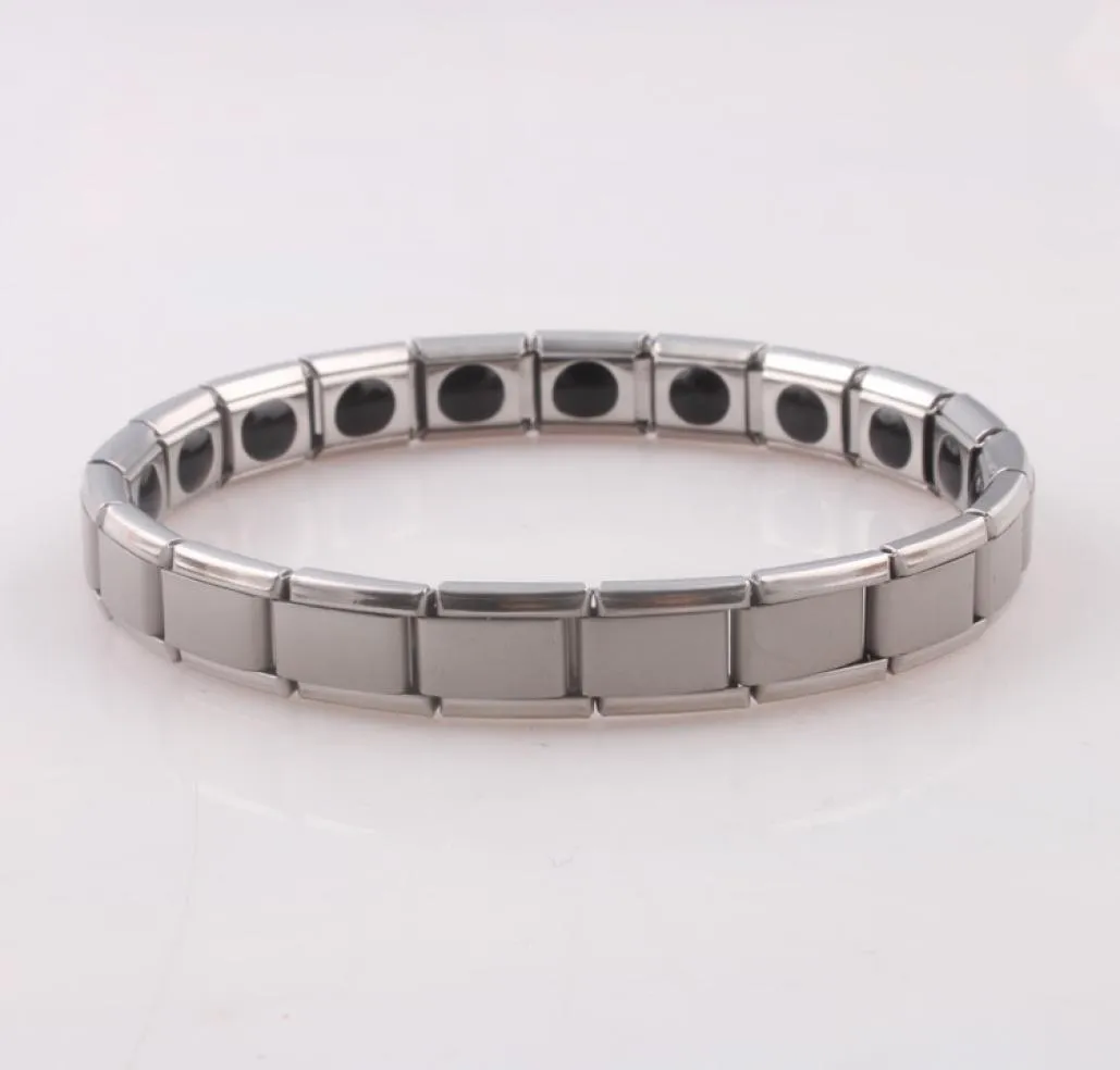 Silver rostfritt stål armband mode Menwomen smycken armband Bangle för födelsedagspresent Titanium Steel Health Care Magnetic G3242822