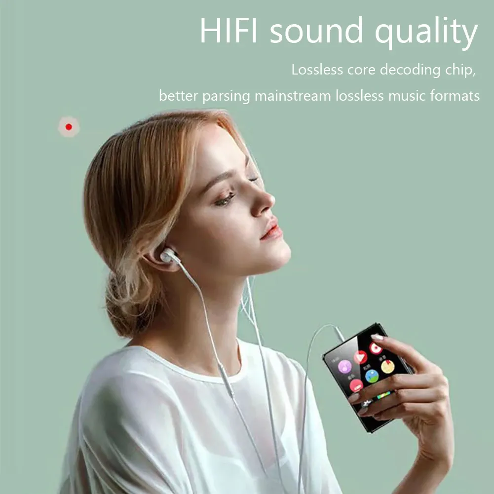 Joueurs MP3 MP4 Player Tactile Bluetooth 4.0 Enregistreur audio sans perte Musique Lecteur MP3 HiFi Portable Audio Walkman FM Radio EBook