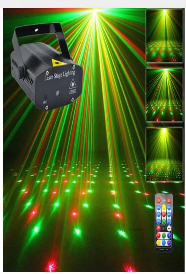 Mini coque noire Portable IR télécommande rouge vert projecteur Laser lumières DJ KTV maison fête de noël Dsico LED éclairage de scène I100B7430362