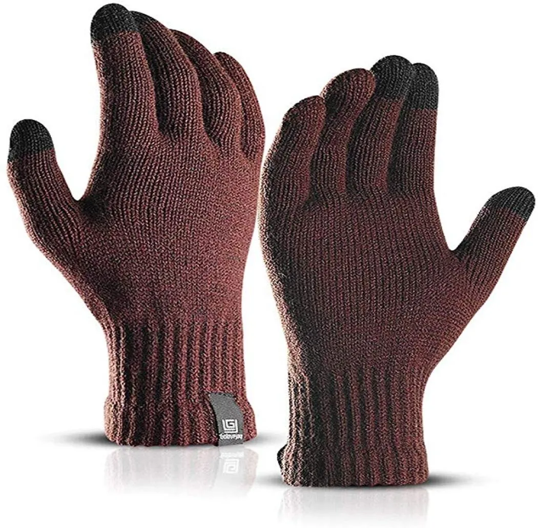 Gants tricotés doublés à la mode, chauds, minimalistes, confortables, pour hommes et femmes, doigts à écran tactile, pour SmartPhones, 8765284, hiver