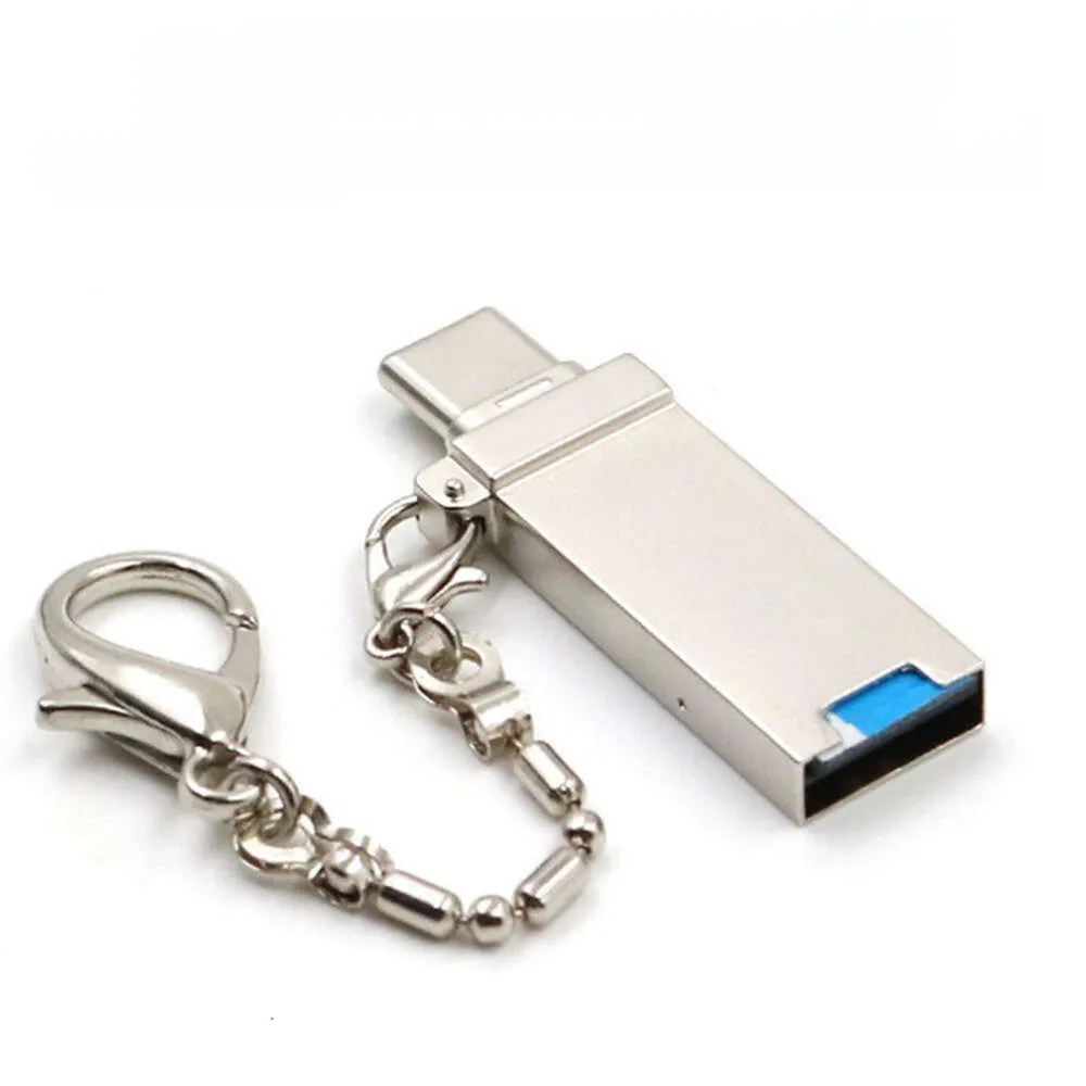 Comunicazioni Lettore USB Tipo C Telefono cellulare Memoria esterna OTG Mini adattatore per scheda Menory tascabile da 64 GB 128 GB Supporto Micro SD / TF