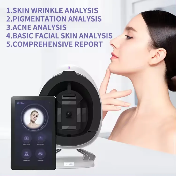 Le plus récent analyseur de diagnostic de peau du visage 3D AI, testeur Facial, Scanner, miroir magique, Machine d'analyse de la peau du visage