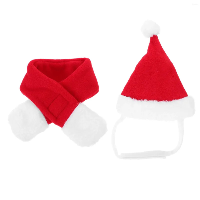 Vêtements de chien 1 ensemble de costume de Noël adorable chapeau de Noël et écharpe accessoire de chat