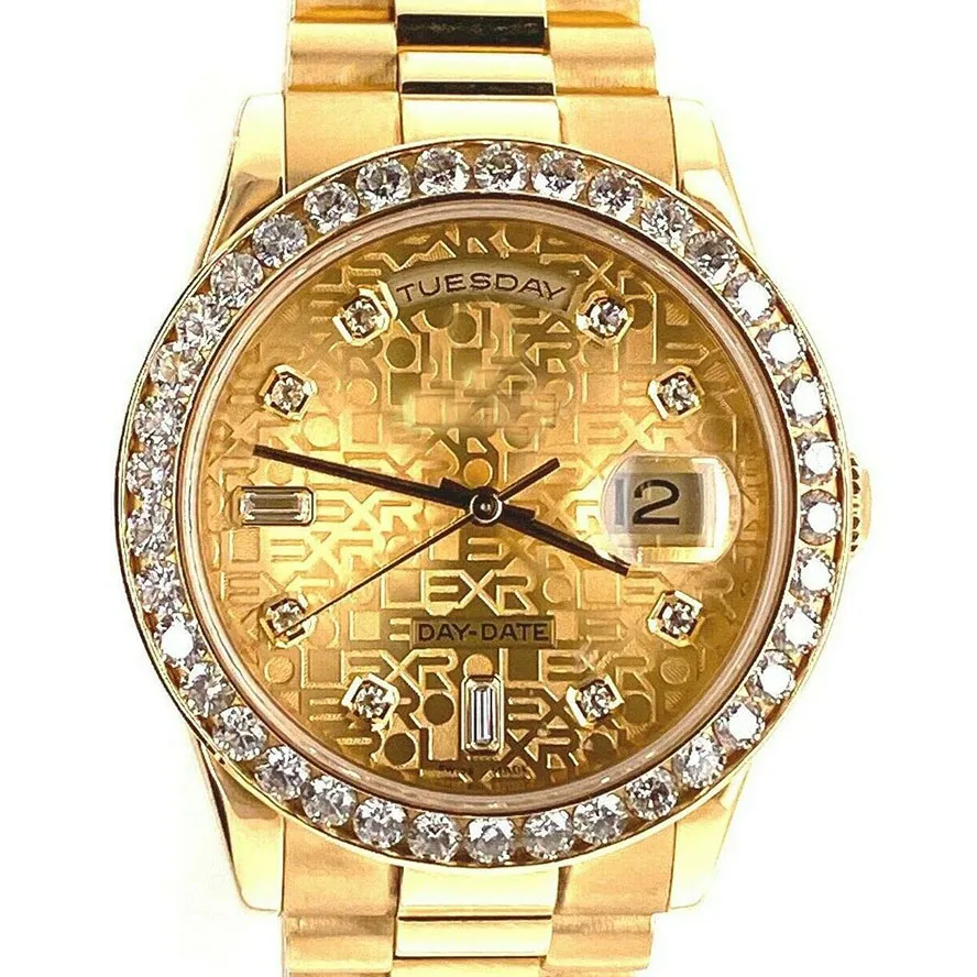 DJ Factory Alta calidad 36 m Día-Fecha 118238 Oro amarillo de 18 quilates Fábrica Diamond Jubilee Dial BOX Asia 3235 Reloj automático Imbue Diamond para hombre