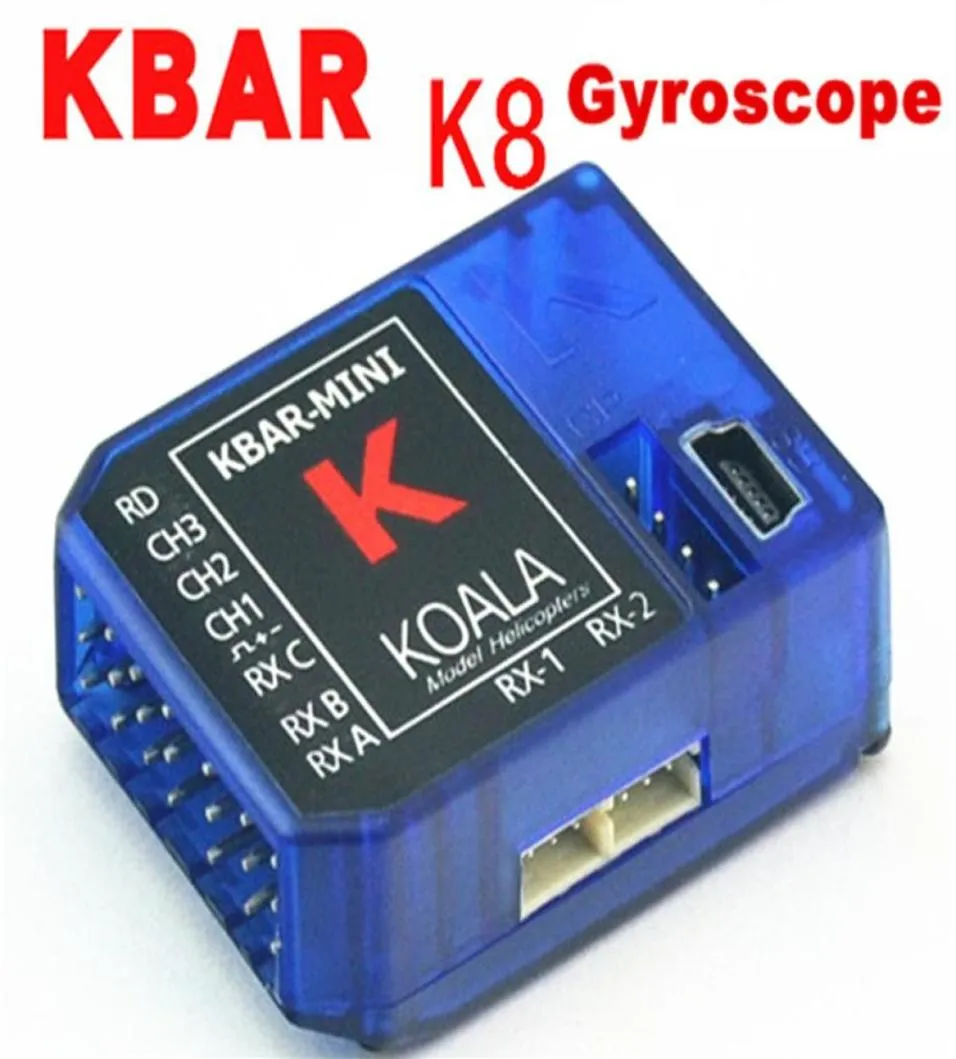 Peças de controle remoto Accs Register KBAR MINI KBAR Azul K8 giroscópio de três eixos 3 eixos Gyro Flybarless PK VBAR B8338u9581729