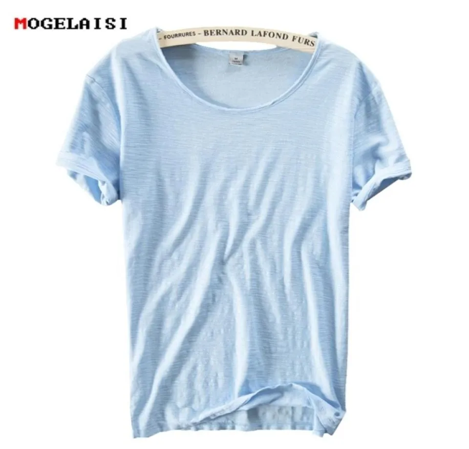 summer linen t shirt men short sleeve ONECK breathable 100 cotton soft white tshirt high quality 213 2204086344193