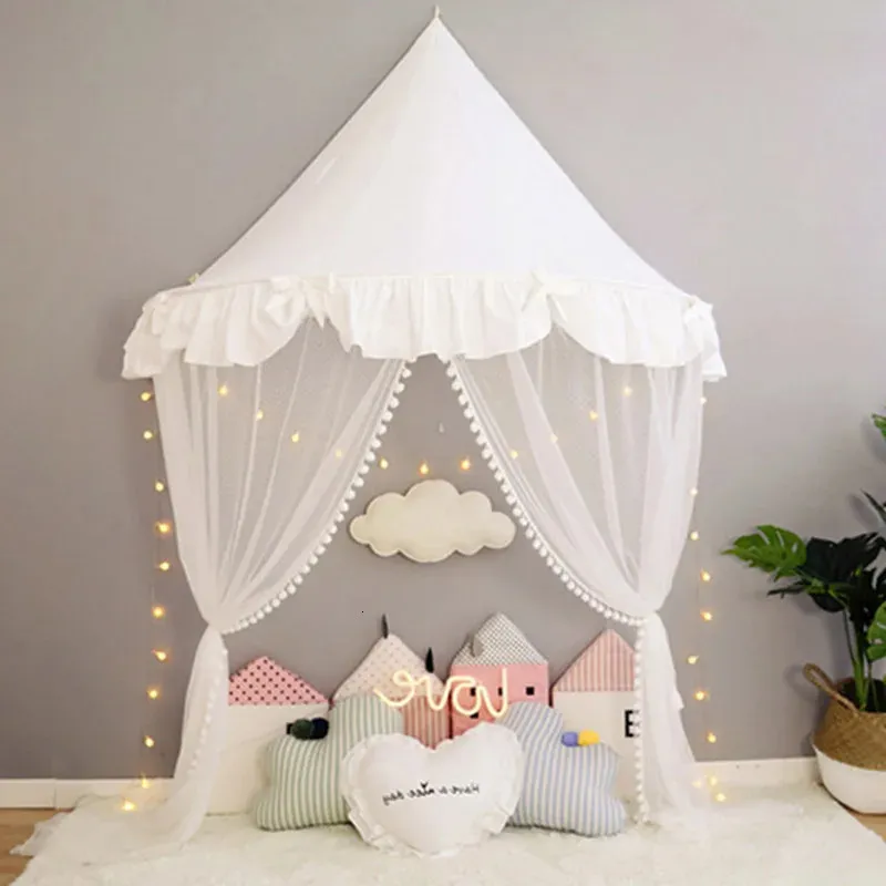 Babybett Moskitonetz Zelt für Kinder Mädchen Prinzessin Betthimmel Kinder Spielhaus Zelt Tipi Enfant Tipis Heimdekoration 240220