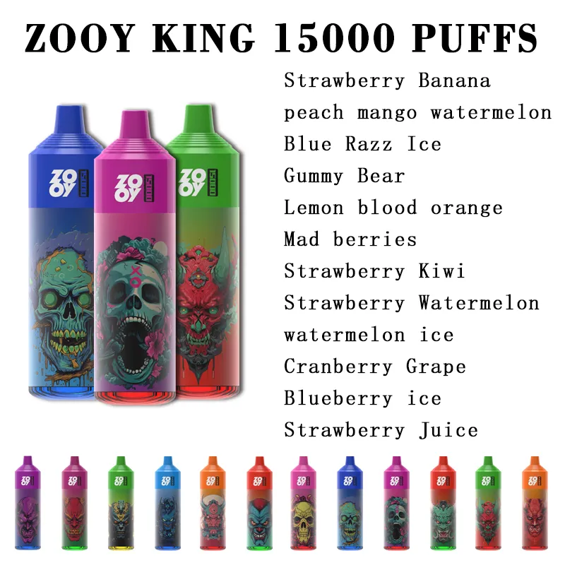 Vape Eu местный склад 15000 Puffs Zooy Vapes Ondayable 650MAH Перезаряжаемая аккумулятор