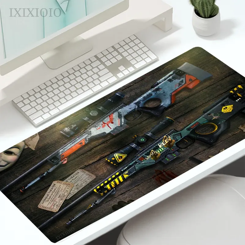 Pads Csgo Gun Cs Go Mouse Pad Gamer XL Custom Computer Mousepad XXL Playmat لوحة المفاتيح الميكانيكية السجادة المطاطية الطبيعية