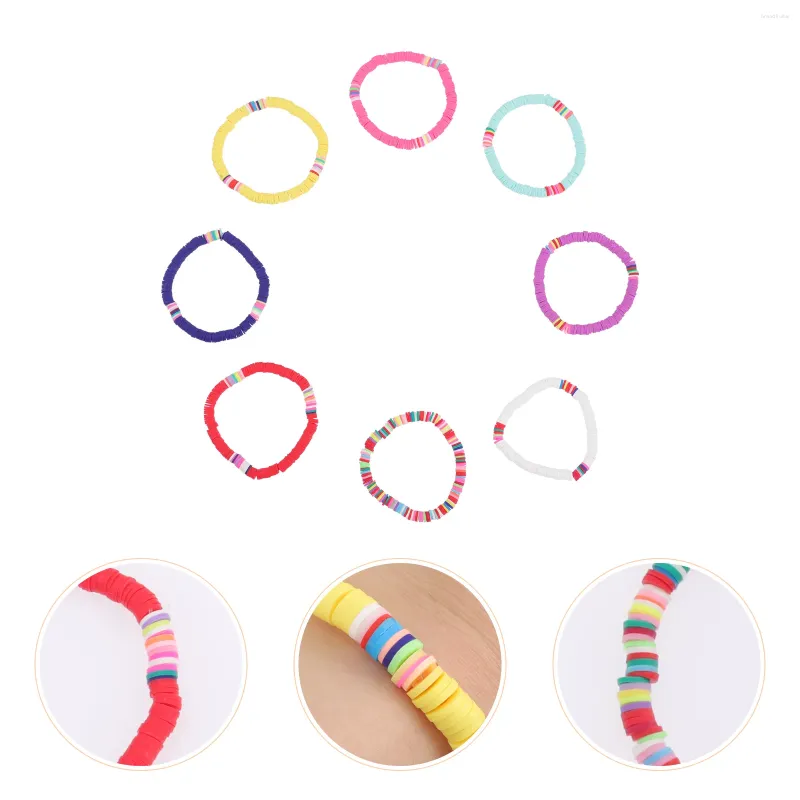 Bracelets de charme 8 pcs bracelet de poterie européenne et américaine argile tao doux empilable pour les femmes