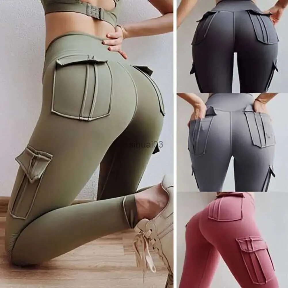 Kadın Pantolon Capris Kadın Yoga Fitness Pantolon Yüksek Bel Kalça Kaldırma Sıkı Sporları Çalıştıran Jeggings Karın Kontrolü Cep S-2XL