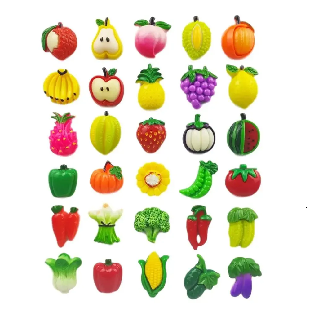 30 pièces/ensemble fruits et légumes fort réfrigérateur aimant réfrigérateur autocollant magnétique conseil maison cuisine décoration bureau souvenir 240227