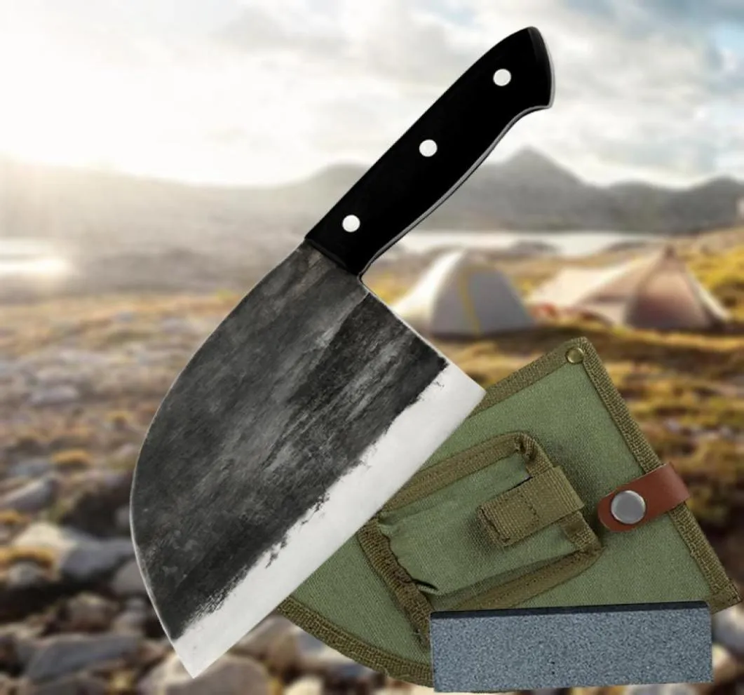 سكين المطبخ الصلب المصنوع يدويًا سكين المطبخ الكامل Tang Highcarbon Butcher Cnife Cleaver Clever Clever Knives5481618