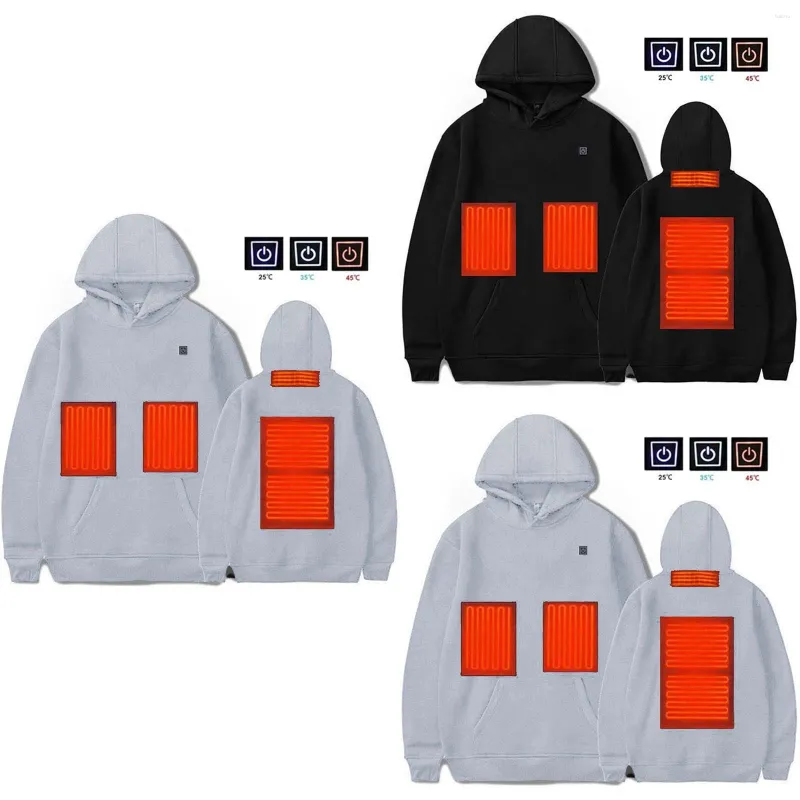 Erkek Hoodies Mens Kış Sıcak Sweatshirt Hafif Elektrik Yuvarlak Yuvarlak Kapşonlu Büyük Sweatshirts Moda