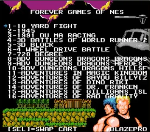 Fall Forever Games of NES 852 i 1 Game Cartridge för NES/FC Console 1024Mbit Flash Chip i användning