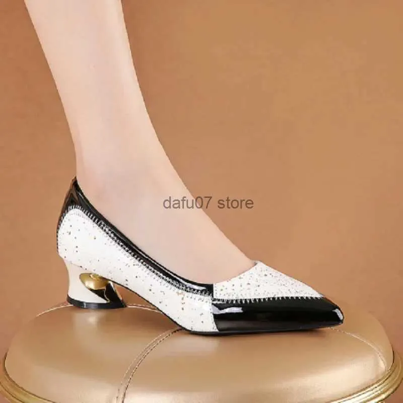 Dress Shoes Women Classic Navy Blue Crystal Shining High Heel Shoes Lady Spring Summer Comfort Stylish Pumps Mulheres De Salto Alto2024H24228