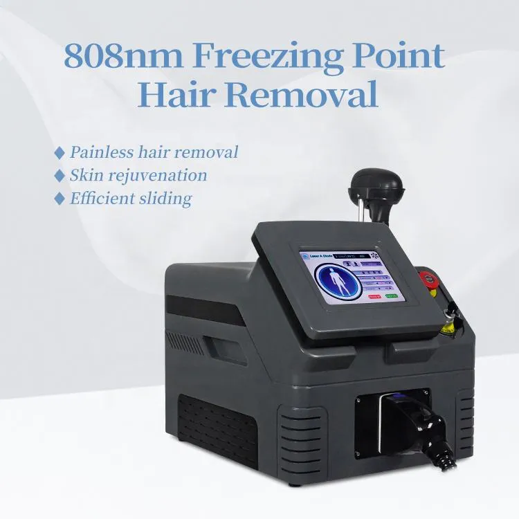 Neu eingetroffen Desktop 808 nm Diodenlaser Ganzkörper-Enthaarung Schmerzlos Ice Point Haarentfernung Hautverjüngung Einhand-Laser-Haarentferner