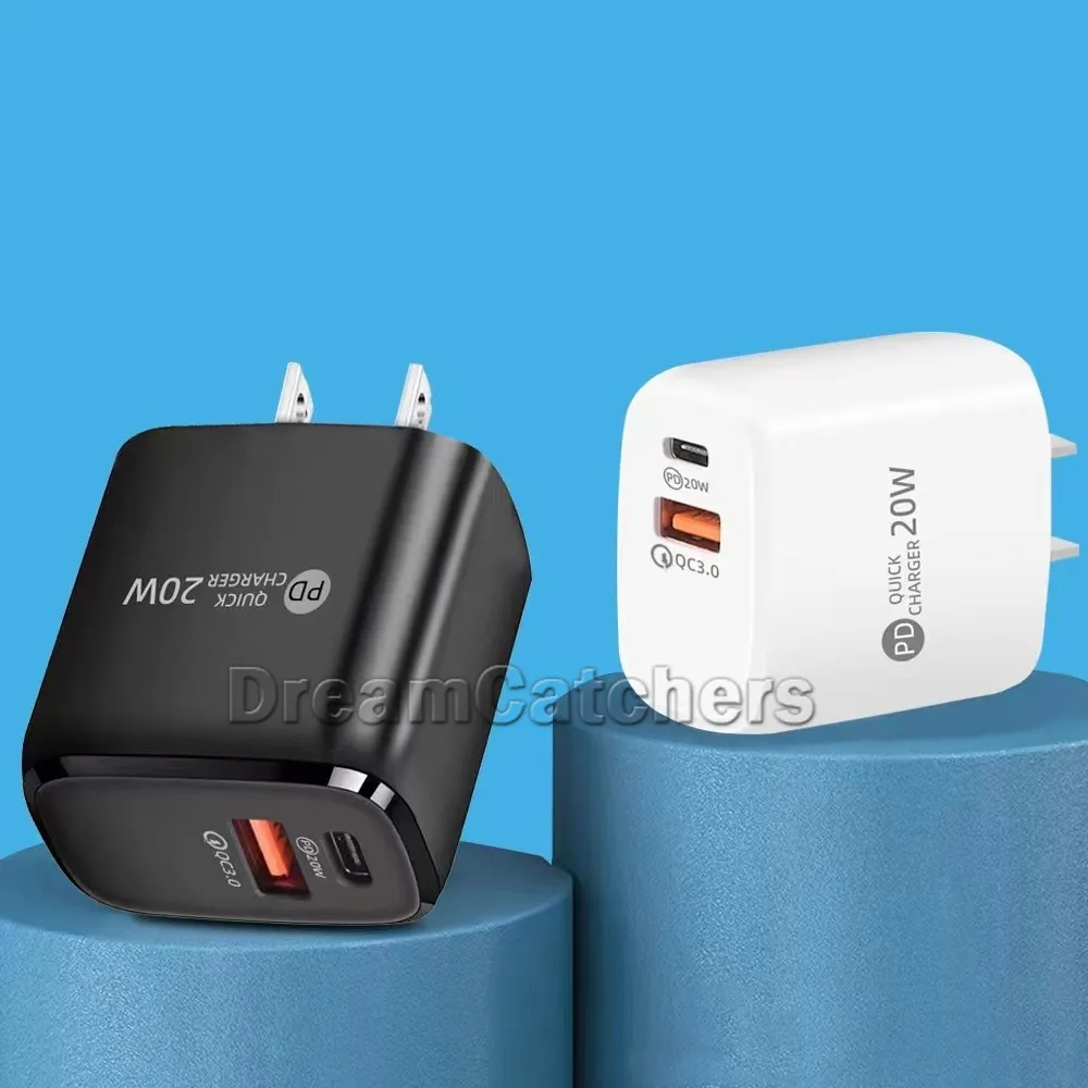 USB-reis-wandoplader 5v 2a US EU UK-stekker Type-c USB-C PD 12W dubbele poorten voedingsadapter snel opladen snelle opladers voor smartphone mobiele telefoon voor iPhone