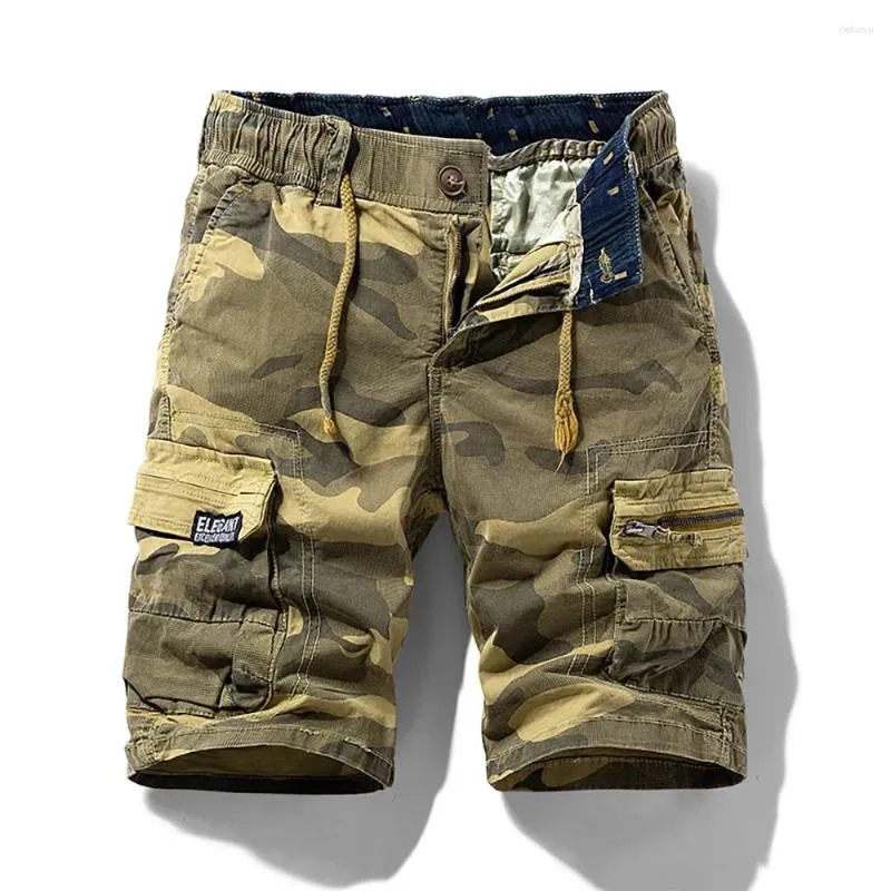 Erkek Şort Yaz Moda Kargo Erkekler Sıradan Gevşek Pamuk Cep Kamuflaj Boardshort Sokak Giysileri