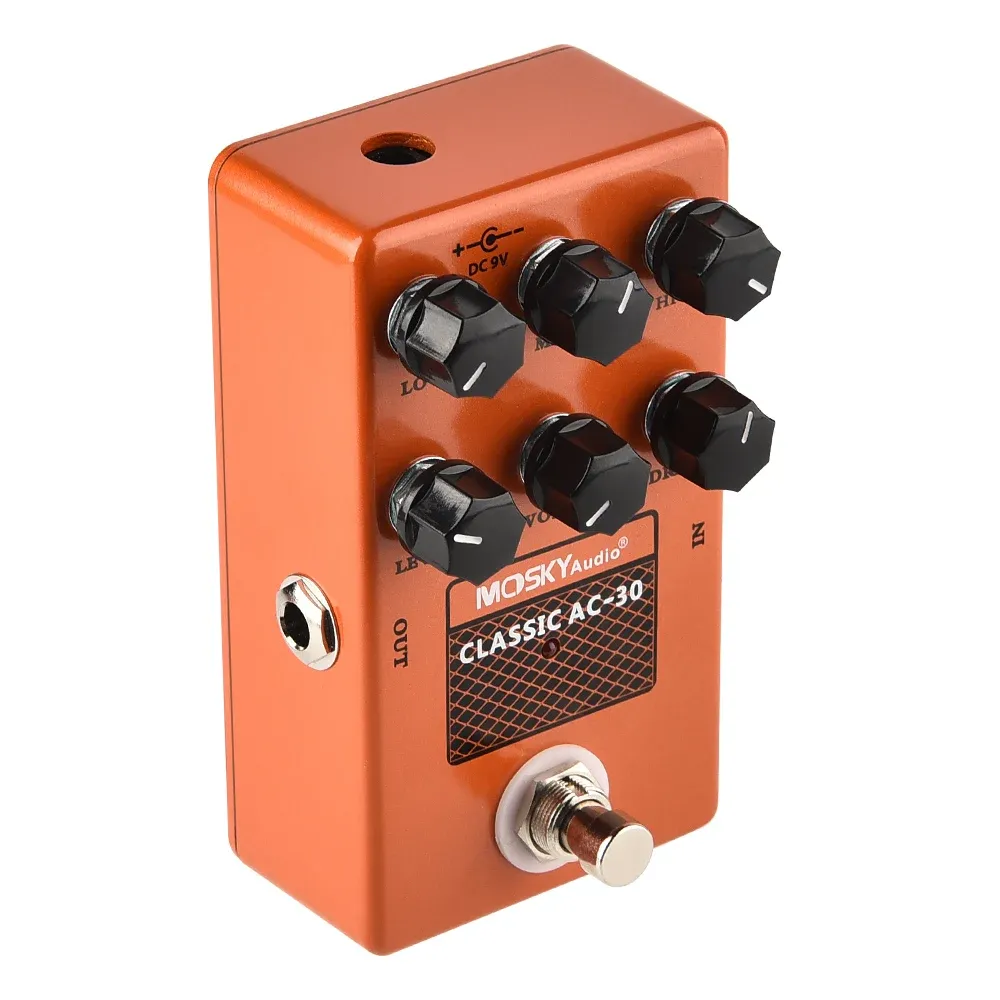 Guitar Moskyaudio Classic AC30 Högtalare Simuleringsnivå Kör Voice Guitar Effect Pedal Effekter för elektriska gitarrtillbehör