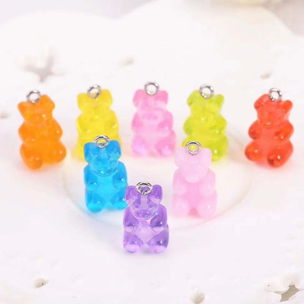 32pcs resin gummy candy necklace charms very cute keychain pendant necklace pendant for DIY decoration262C