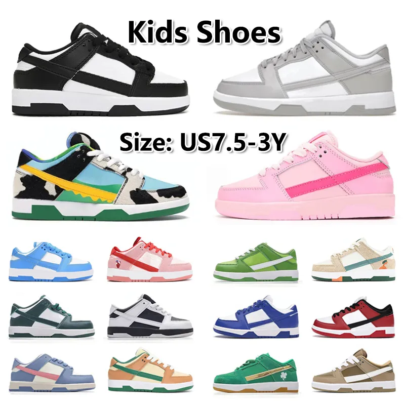 Kids Shoes Panda Grey Fog UNC Triple Pink University Red toddler sneakers Children youth baby Preschool Athletic Outdoor Trainers Designer Kid Running trainers