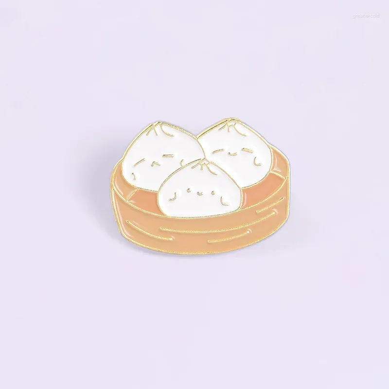 Brooches Drop Cartoon Mini Bun Enamel Pins Cute Food Lapel Badge Denim Shirt Collar Pin Jewelry Gifts For Friend Wholesale