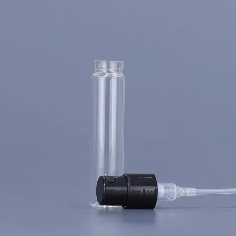 Transparent Mini Spray Perfume Bottle 1.8ml 2.5ml Empty Refillable Atomizer Sample Glass Vials 