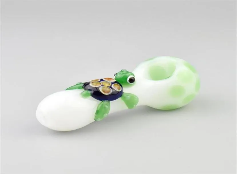 New Arrival Cute Turtle Smoking Glass Pipes Dry Herb Tobacco Pipe nice Gift For Girl255s1575742