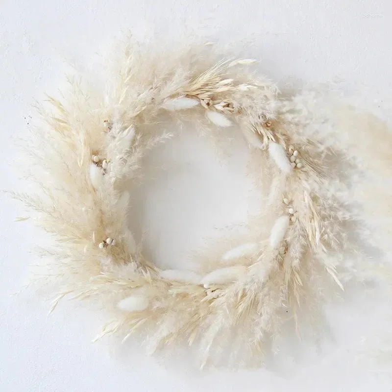 Dekorativa blommor Bröllop Bride Wreath Natural Ring Portable Garland Baby Shower Handmade Catcher Hoop Home Wall Hanging Decor