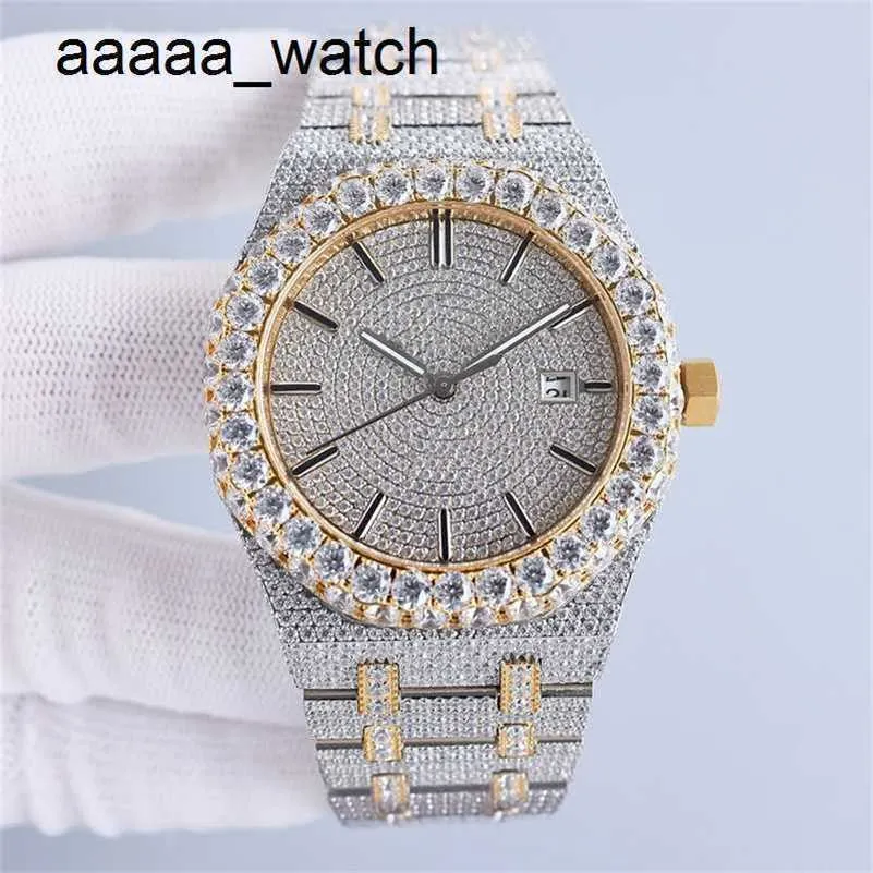 Relógios de diamantes relógio artesanal masculino automático mecânico 42mm com aço cravejado de diamantes 904l safira relógios de pulso femininos Montre de Luxe