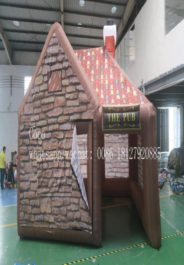 outdoor activities 6x4x5mH portable Inflatable Irish Pub House For 2022 new backyard Inflatable beer bar inn party tent3735925