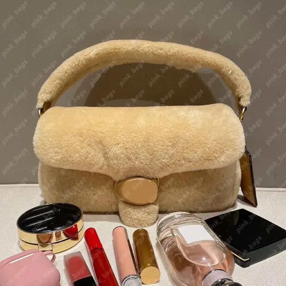 Designer de inverno bolsa de ombro travesseiro tabby shearling sacos mulheres designers fuzzy bolsa feminina bolsa crossbody bolsas designers han301v