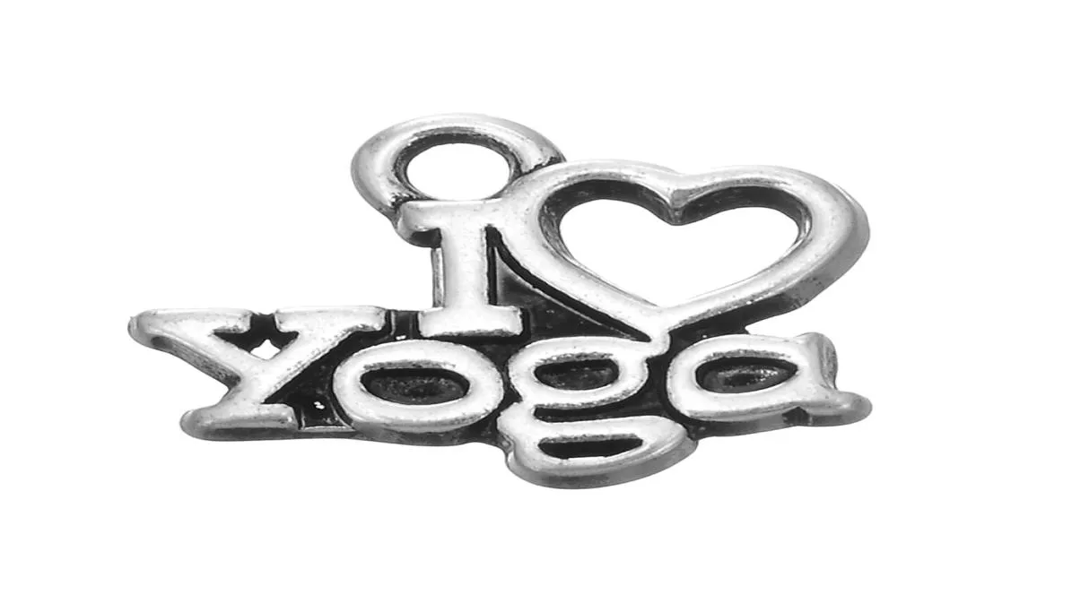50 pçslot mais novo quoti amor yogaquot liga encantos balançar pendurado charme diy jóias acessórios encantos jóias1893499