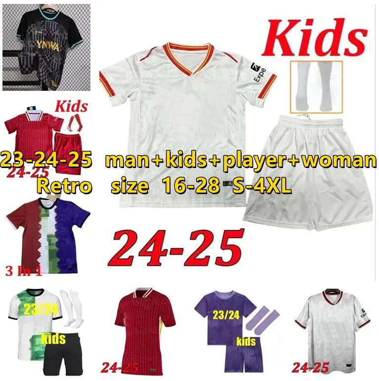 2024 2025 LVP Soccer Jerseys Szoboszlai 24 25 Live.Pool Gravenberch Luis Diaz Arnold M.Salah Thiago Diogo J. Football Kit Shirts Virgil Men Kids Uniform Darwin 3xl 4xl